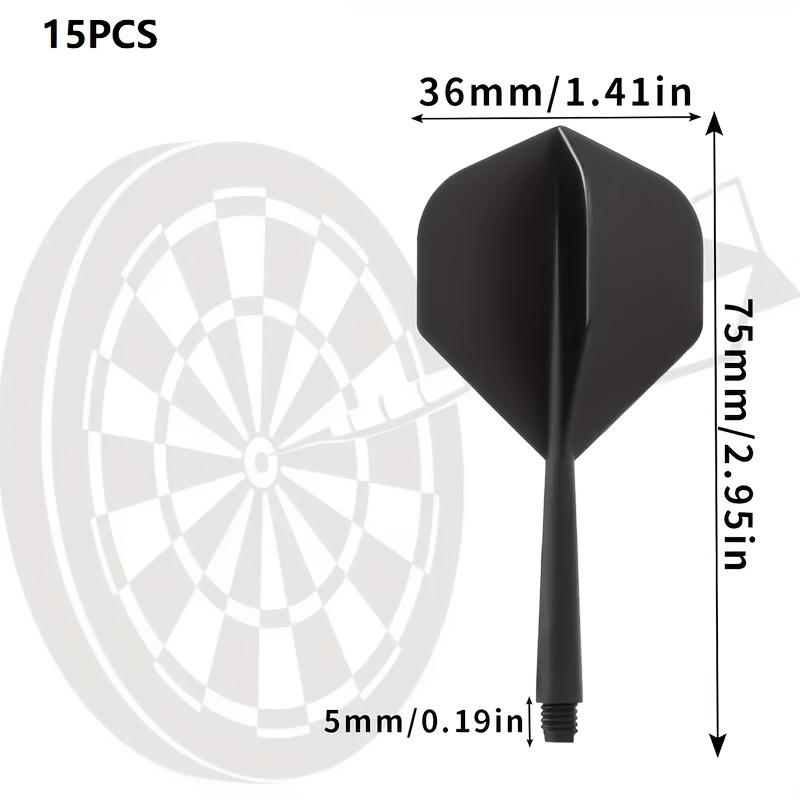 15pcs Dart Flights with Shafts
