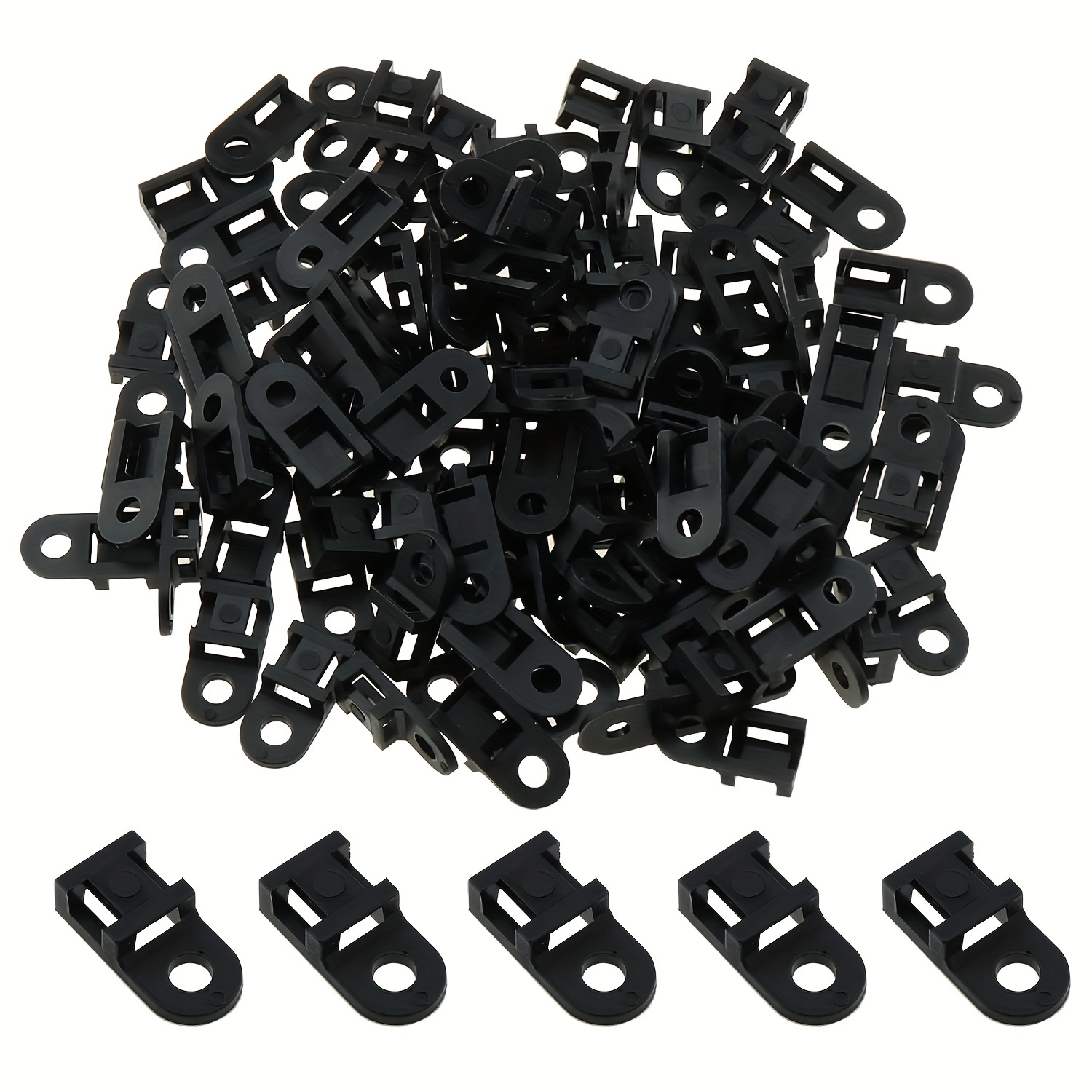 

100pcs Tie Holders - Wall & Table Mount Brackets For All Types Of Cables