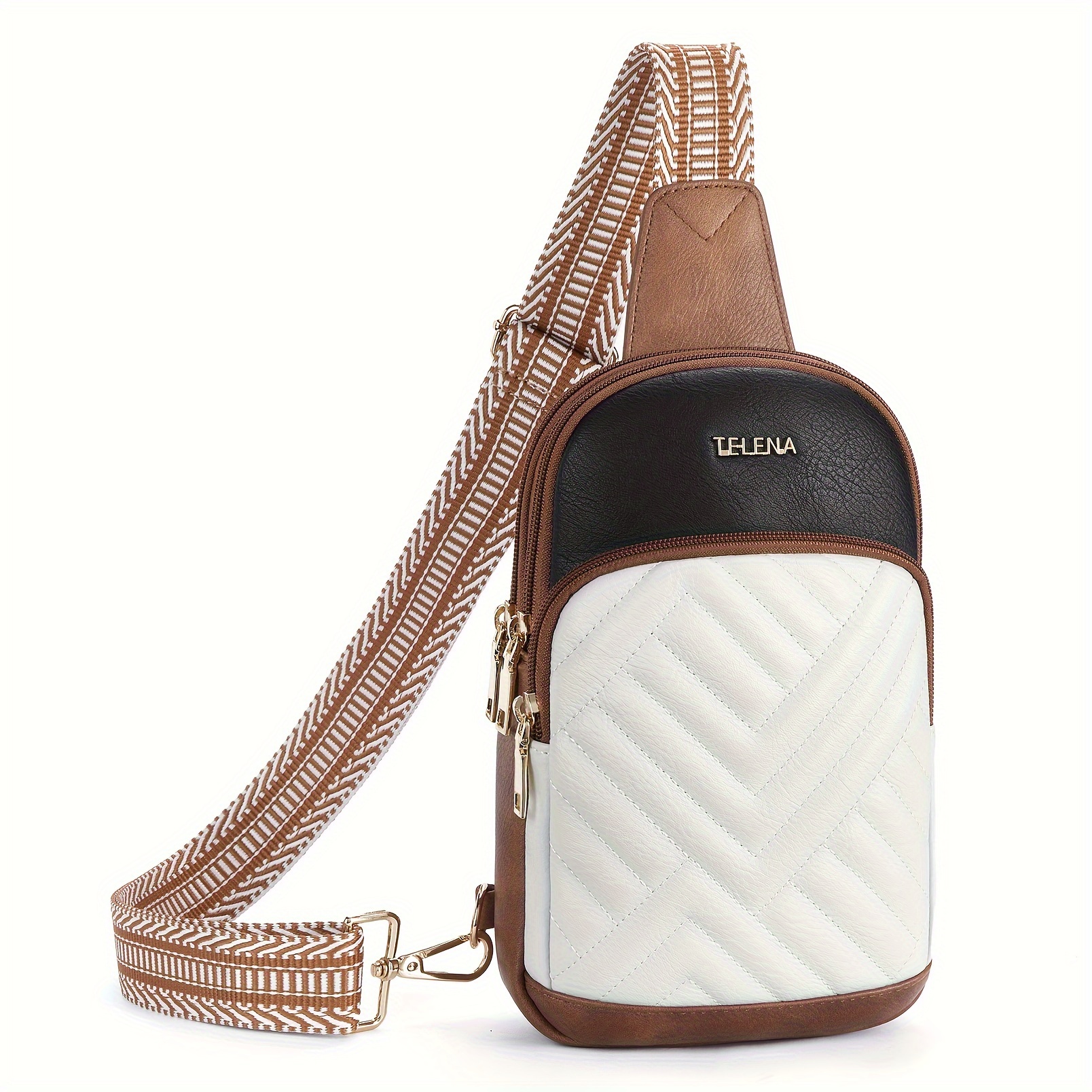 

Retro Quilted Sling Bag, Crossbody Vegan Leather Fanny Pack, Chest Bag For Women With Adjustable Strap