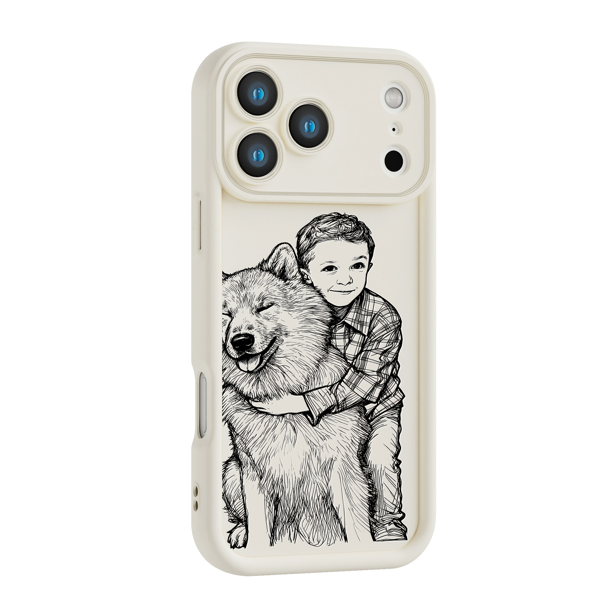 E-shop Handyhülle - Personalisiertes Cartoon-Muster DIY Handgezogene Linien Familie Paar Haustier Freund Persönliches Porträt Etc Bild Design Anpassung