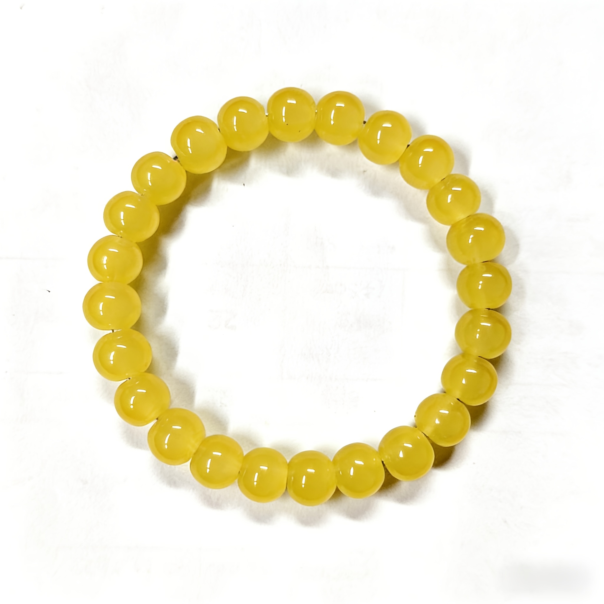 8mm Lemon Sunstone Handmade Beaded Bracelet For And, Promotes Wealth And Success, Jewelry Holiday Gift, For Teenager