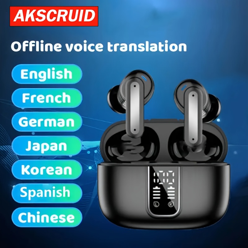 TEMU 144 Language Ai Intelligent Translation Noise Cancelling Earphones Wireless Earphones Real Copper Composite Film Speaker 200h Time Hifi Heavy