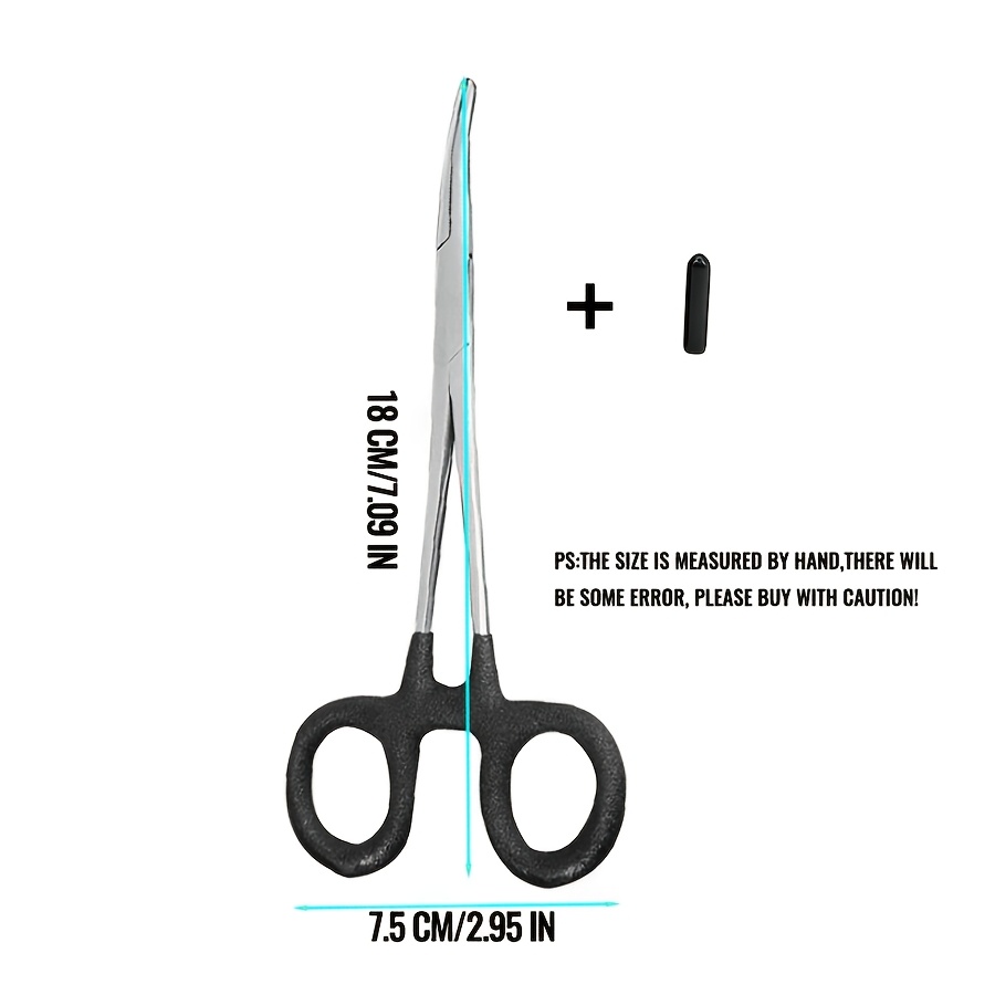 1pc Stainless Steel Hook Clamp With Non-slip Rubber Grip - Durable Tying Tool For Secure Fishing Hooks & Threads, Mixed Colors