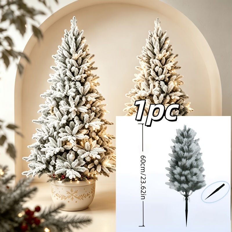 TEMU 23.62in Plush Simulation Christmas Tree | Long-lasting And Non-deformable | Exquisite Christmas Pine Tree | Multi-scene Placement | Indoor And