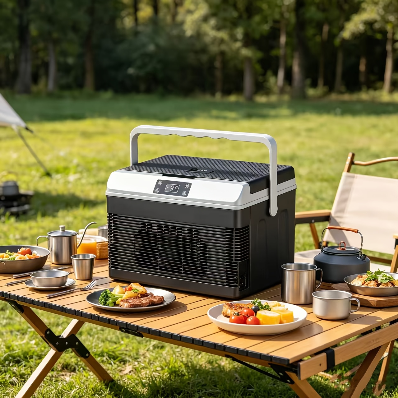 품목 사진 12v/24v 휴대용 차량용 냉장고 쿨러/히터, 12볼트 24볼트   전원 플러그, 저소음 미니 냉장고, 열전 쿨러 12v24v 소형 냉장고 (여행 캠핑 일상 사용), 차량, 보트에 적합