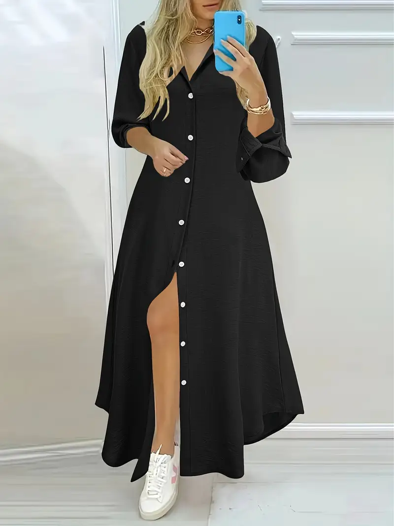 casual long shirt dress for women XUNRYAN Women's Long Sleeve Cotton Linen Dress 2025 Spring Summer Casual Button Down Shirt Maxi Dresses Vacation Sundress Coffee at Amazon Women's Clothing store