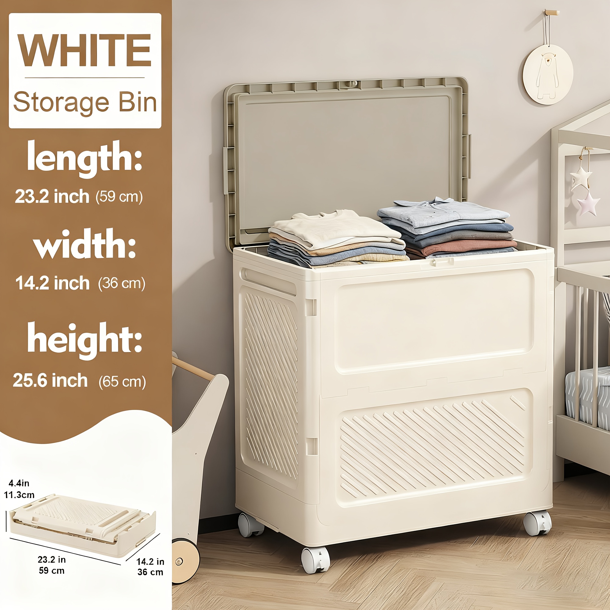 Large Capacity Waterproof And Dustproof Storage Box with Wheels, Multi Purpose Home Storage And Organization Solution Suitable for Bedroom, Living Room, Bathroom And Kitchen 3 Large Capacity Waterproof And Dustproof Storage Box with Wheels, Multi Purpose Home Storage And Organization Solution Suitable for Bedroom, Living Room, Bathroom And Kitchen - Image 3