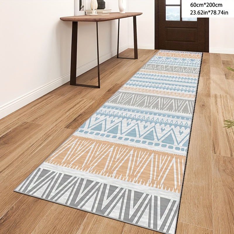 TEMU Striped Abstract Washable Running Rugs, Hallway Runners, Super Soft Rugs Running Kitchen Running Rugs With Rubber Backing, Laundry Room Rugs