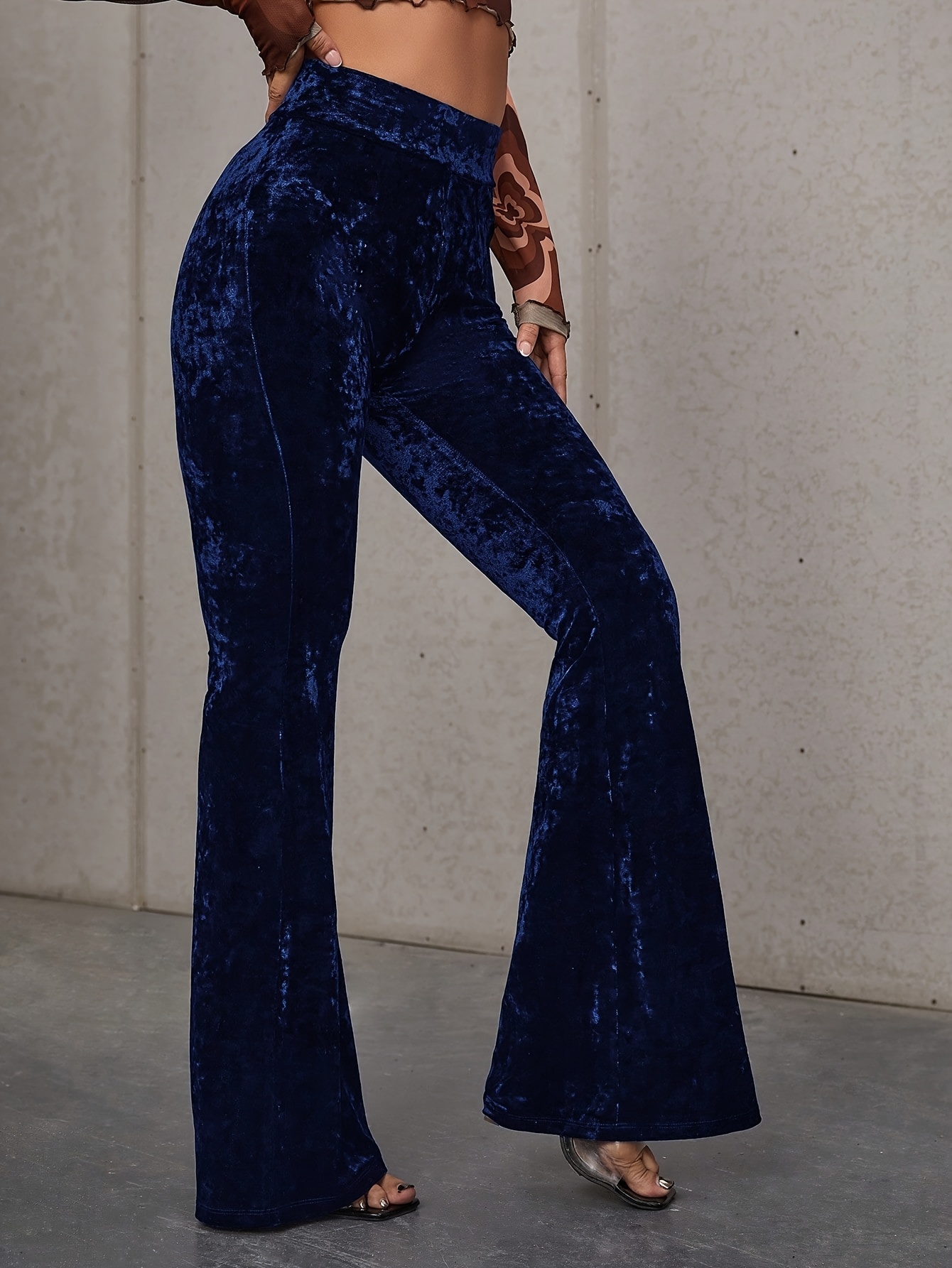 velvet flare pants sold on Temu United States
