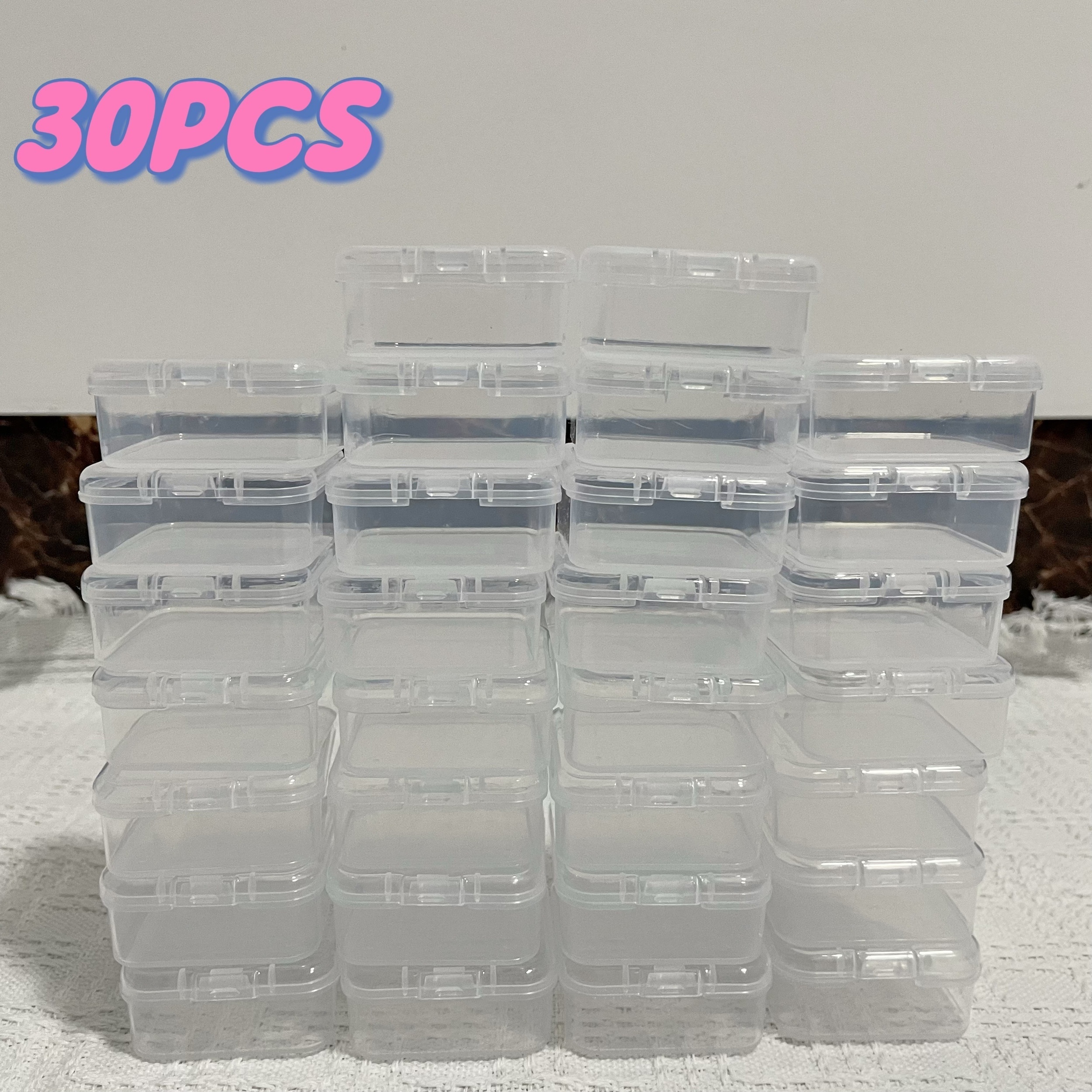 

30pcs Small Clear Storage Box, Portable Multiuse Storage Case, Jewelry Storage Packaging Case, Travel Dustproof Organizer Case For Jewelry Earrings Rings Necklaces Bracelets Pendants Mini Items