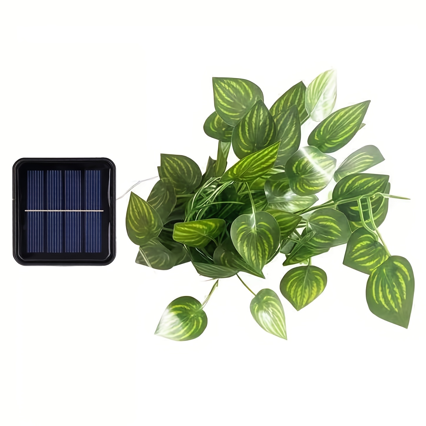 TEMU Solar-powered Watermelon Leaf-shaped String Lights, Led Outdoor Decorative Lights, Suitable For Use In Gardens, Patios, Courtyards And Parties.
