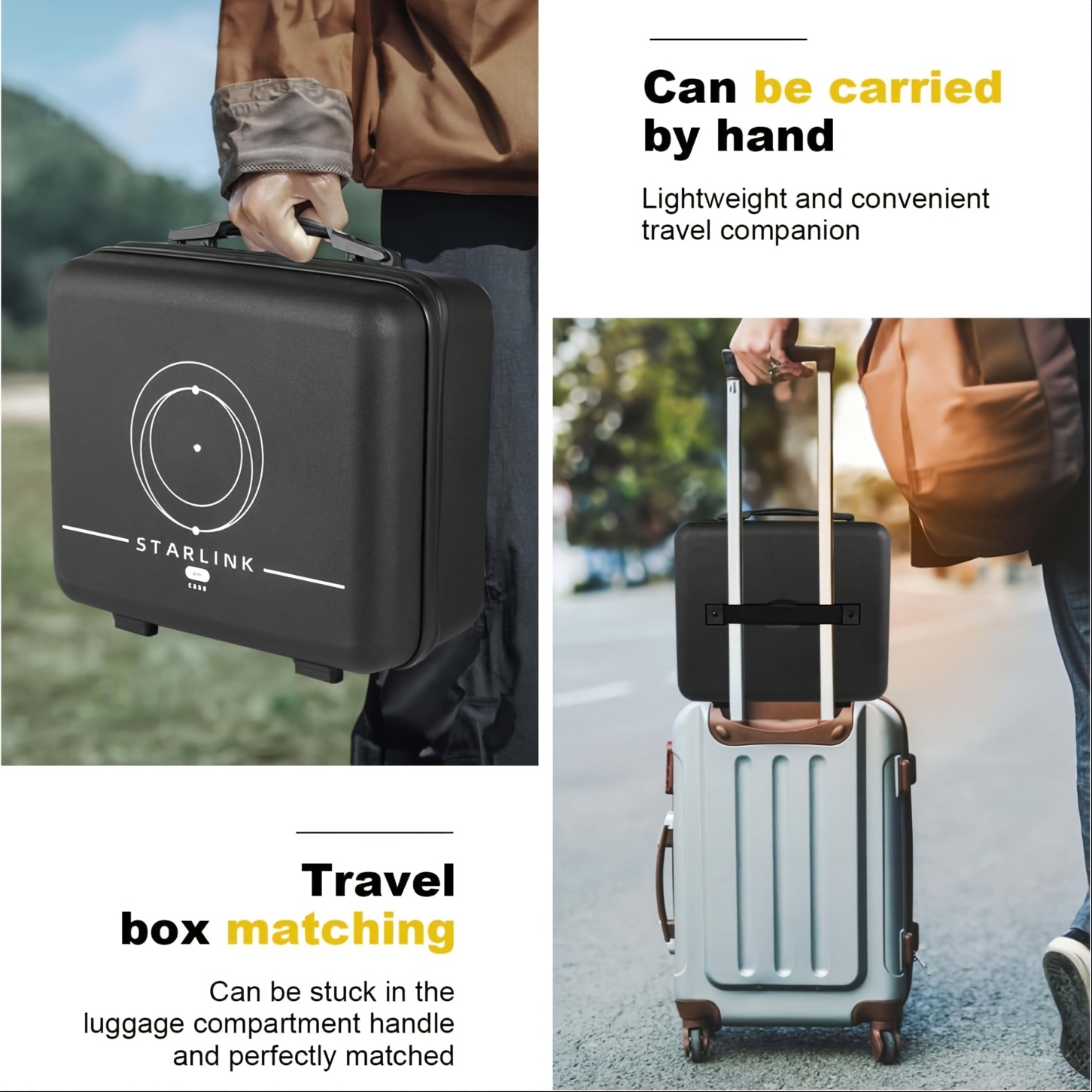 Étui Rigide Imperméable pour Parabole Starlink Noir - ABS Durable avec Mousse Prédécoupée