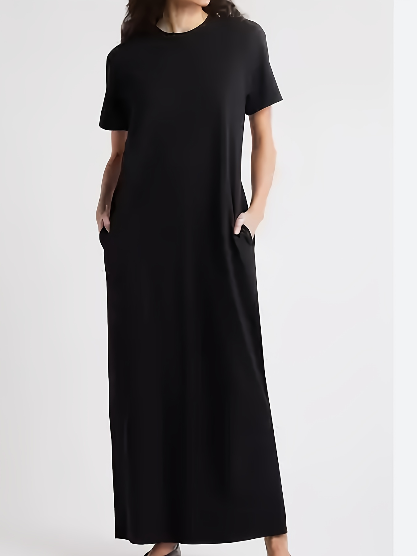 plus size black dress long sleeve sold on Temu United States