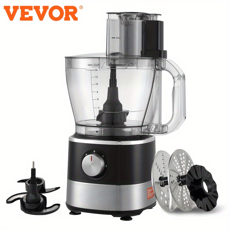 

Vevor Electric 14-cup Capacity For Dicing, Blending, Slicing & Dough Prep, 600w Stainless Blades, Effortless To Clean & Assemble, Black