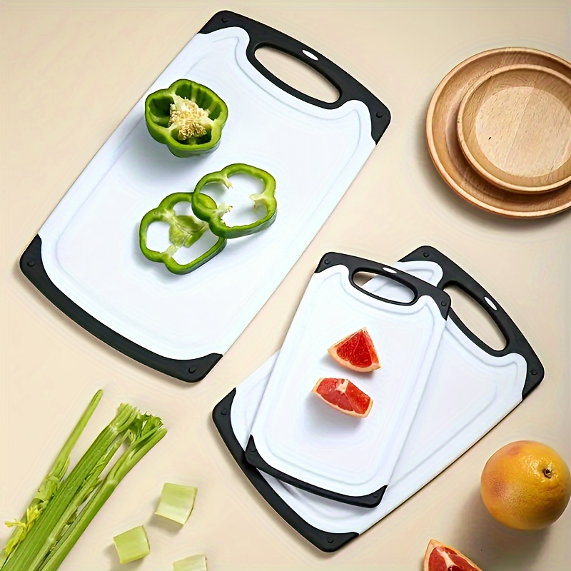 

3pcs Cutting Boards For Kitchen - Chopping Board/different Sizes And Non Slip Handles - Reversible, Large Cutting Board Set - Unique Who Have Everything