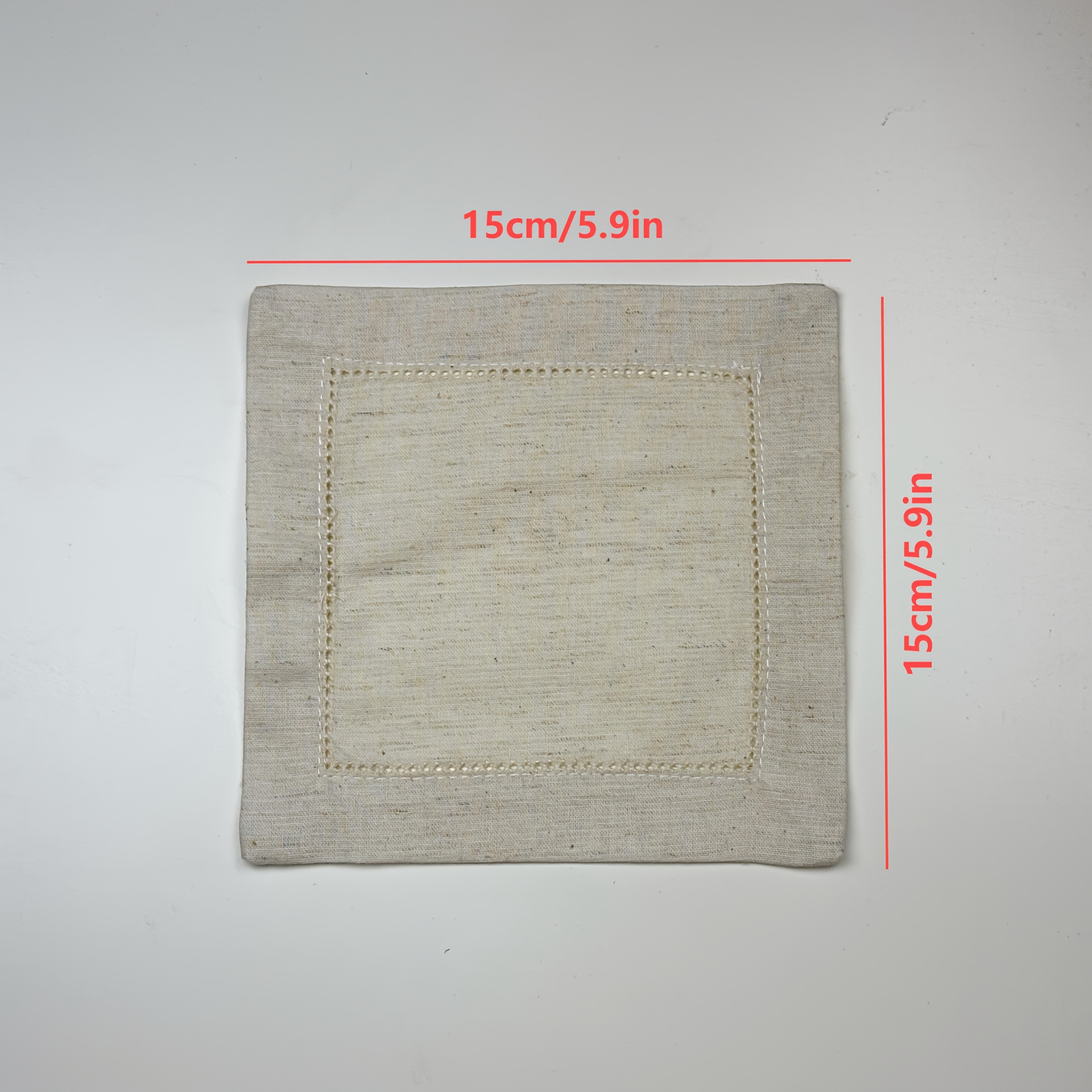 TEMU 5.9x5.9 Inch Linen Dinner Napkins - 6 Pack, Hand- With Embroidery, Hemmed Edges, Elegant Gift Box, Perfect For Thanksgiving, Christmas, And