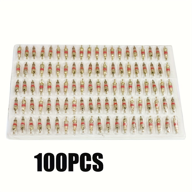 TEMU 100 Bicycle Motorcycle Car Truck Tire Valve Cores, Alloy Valve Stems