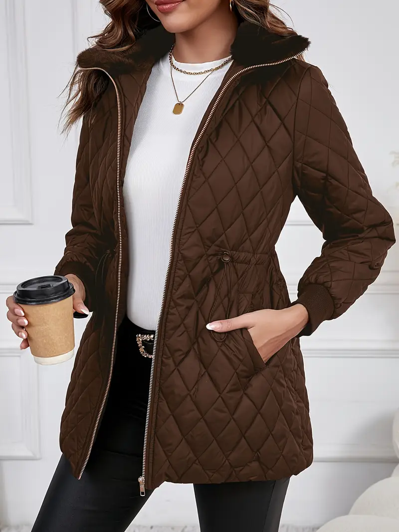 Long Sleeve Drawstring Lapel Zip Jacket Long Sleeve Drawstring Lapel Zip Jacket