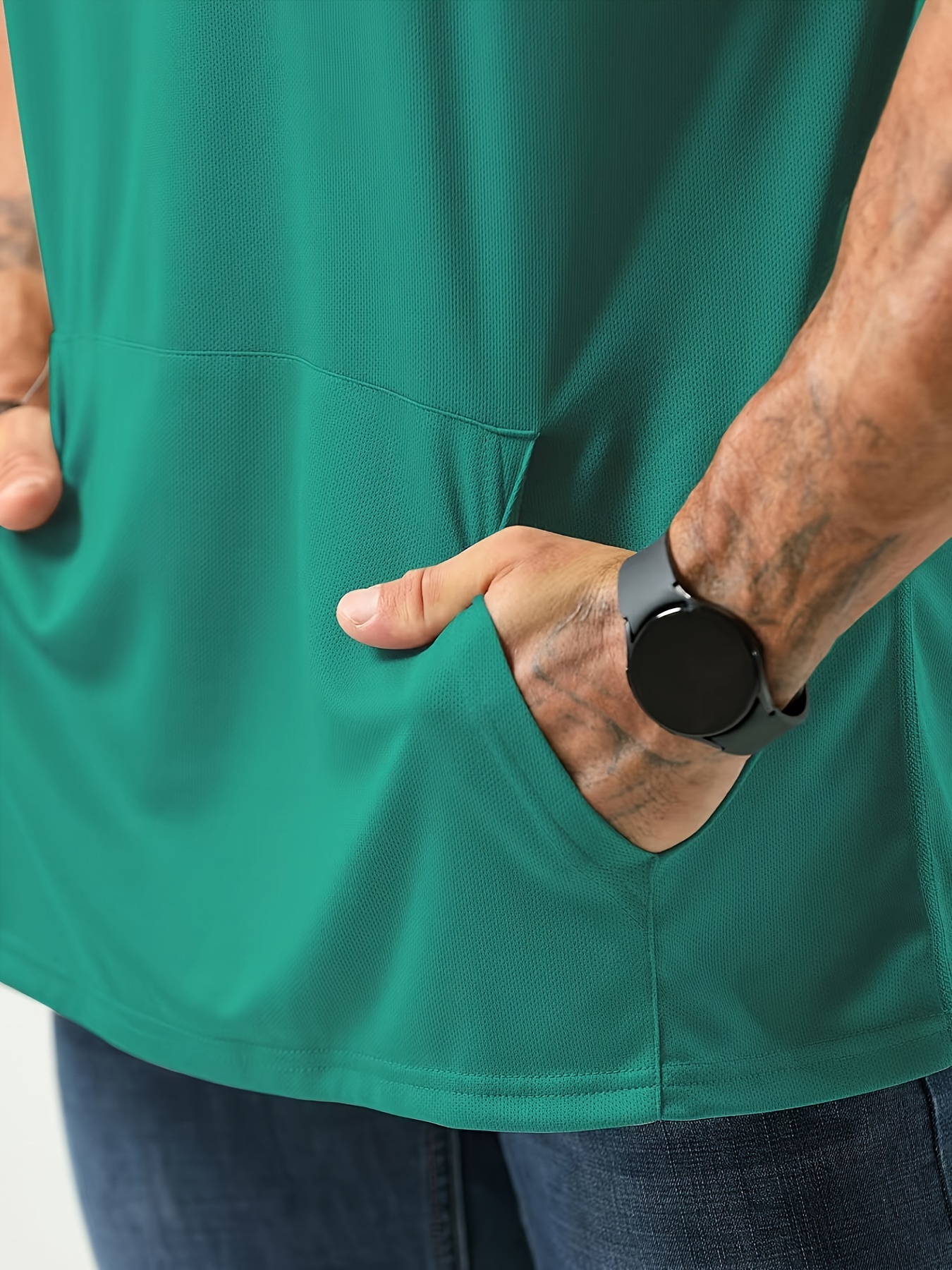 Plus-size Men's Moisture-wicking, Breathable, Quick-drying Stylish Casual Sports Hooded Shirt T-shirt 518