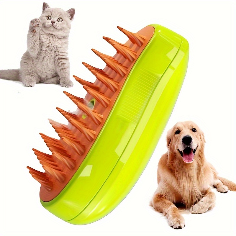 

3 In 1 Steamy Cat Brush, Pet Hair Removal Brush For Cats, Usb Rechargeable Cat Bathing Massaging Brush For Shedding, Pet Spray Comb For Cats