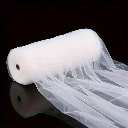 1 roll 25 yards ultra long white tulle fabric high elastic decorative transparent curtain suitable for wedding bridal shower birthday and anniversary parties halloween christmas decorations party backdrop holiday gift decor