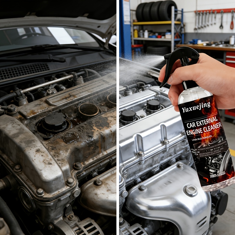 100ml car exterior engine cleaner   quick oil stain removal maintenance cleaner engine bay restorer engine   protector detail restorer removing contamination deep degreasing compartment heavy oil dust car maintenance tool effective polish