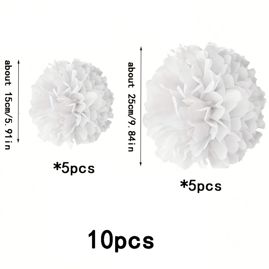 Image of 10pcs/set Decorative Paper Flower Balls, Party Decorations, Hangable Paper Flower Balls, Suitable For Weddings, Engagements, Birthdays, Bachelor/bachelorette Parties.,for Christmas, Halloween