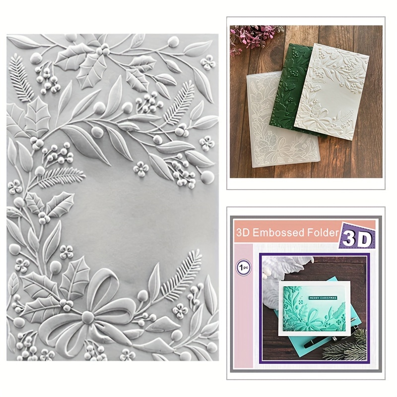 

3d Embossing Folders For Diy Crafts, Floral Design Plastic Stencils For Scrapbooking, Card Making, Album Backgrounds - Transparent Flower Theme Embossing Templates