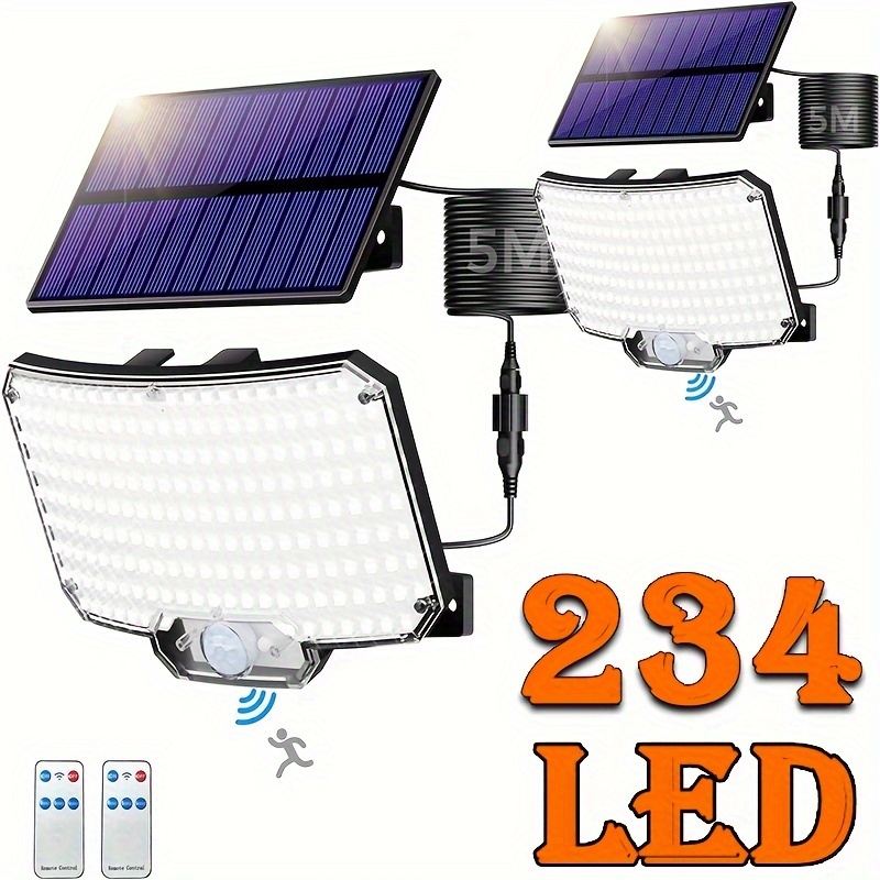 4/2/1pack Solar Wall Light, Outside Rv Lights With 234led, Ip65, Pir Motion Sensor, 3 Lightng , Solar Powered Flood Lights Dusk To Dawn, Security Light For Garden Barn Porch For School, Street Lights
