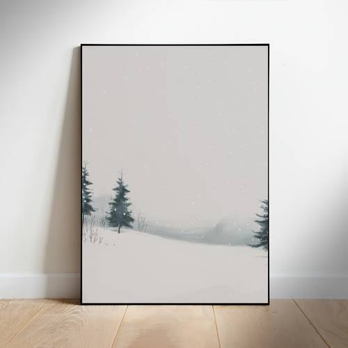 item picture 2d flat 2d flat posters and prints 2d flat frameless canvas painting minimalist snow scene painting neutral room wall decor suitable for living room office bedroom and more