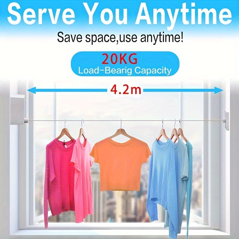 heavy duty retractable clothesline 165 35 stainless steel wire indoor outdoor use rust fade resistant ideal for towels quilts invisible rental balcony rope Product details 5