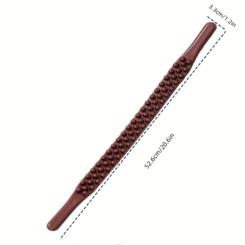 full body massage essential oil back scraper with brown beads 65 bead   roller for neck lower back and abdomen limb th stick   professional manual meridian tool for whole body relaxation Product details 4