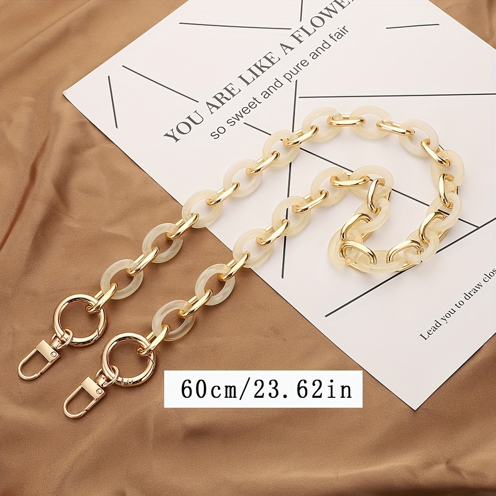 TEMU Acrylic Resin Chain Strap For Purse Making - 60cm Fashionable Plastic Shoulder Strap Accessory For Handbags, Trendy Bag Chain Replacement - Durable And Stylish