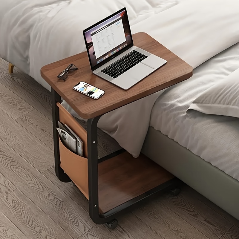 A Double-layered Sofa Side Table Designed To , Of To 30 , Featuring A Design And Side Pockets, Suitable For Bedrooms, Homes, And Offices.