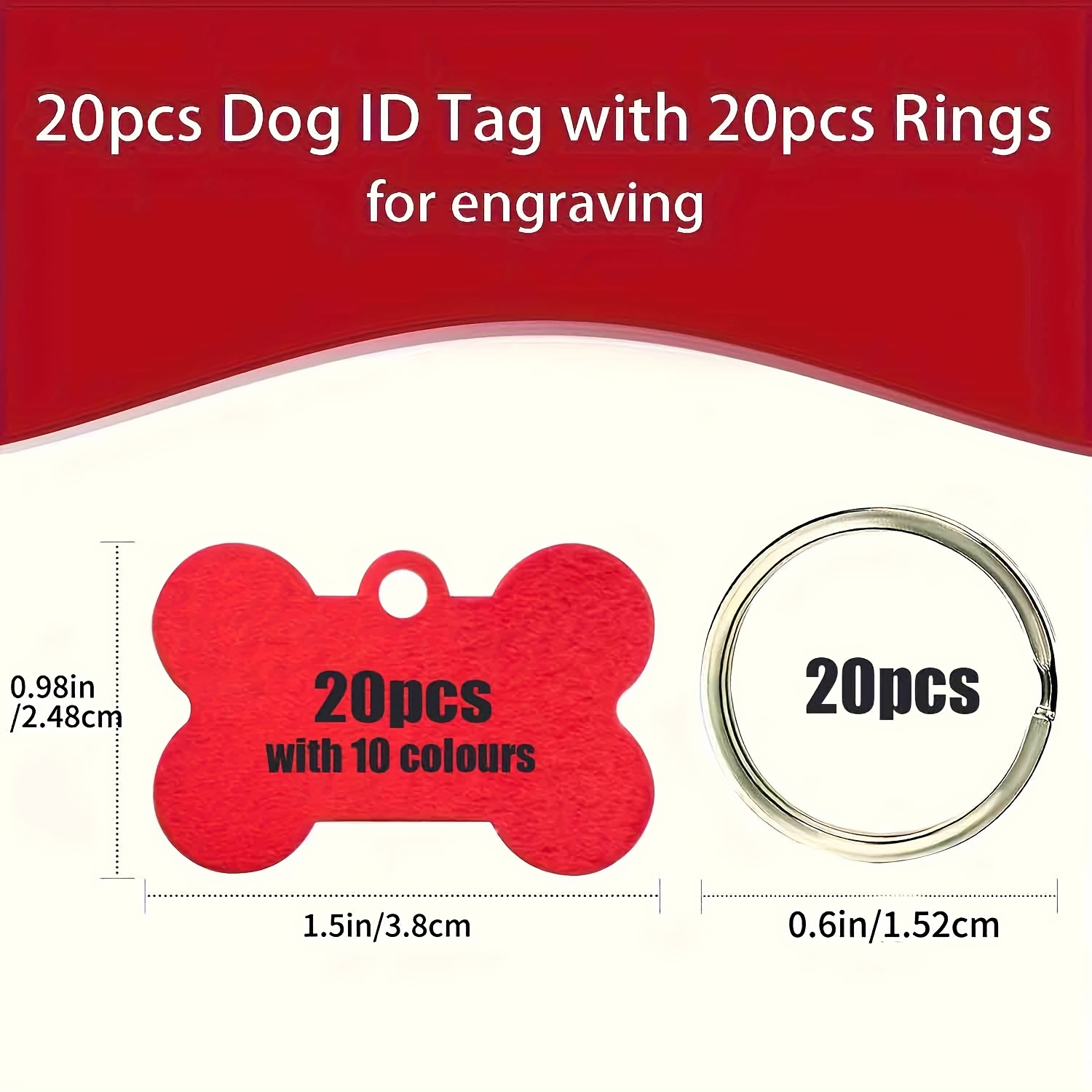 TEMU Dog Blank Dog Pet For Engraving 38mm Aluminum Tag Double Phone Tag Pendants