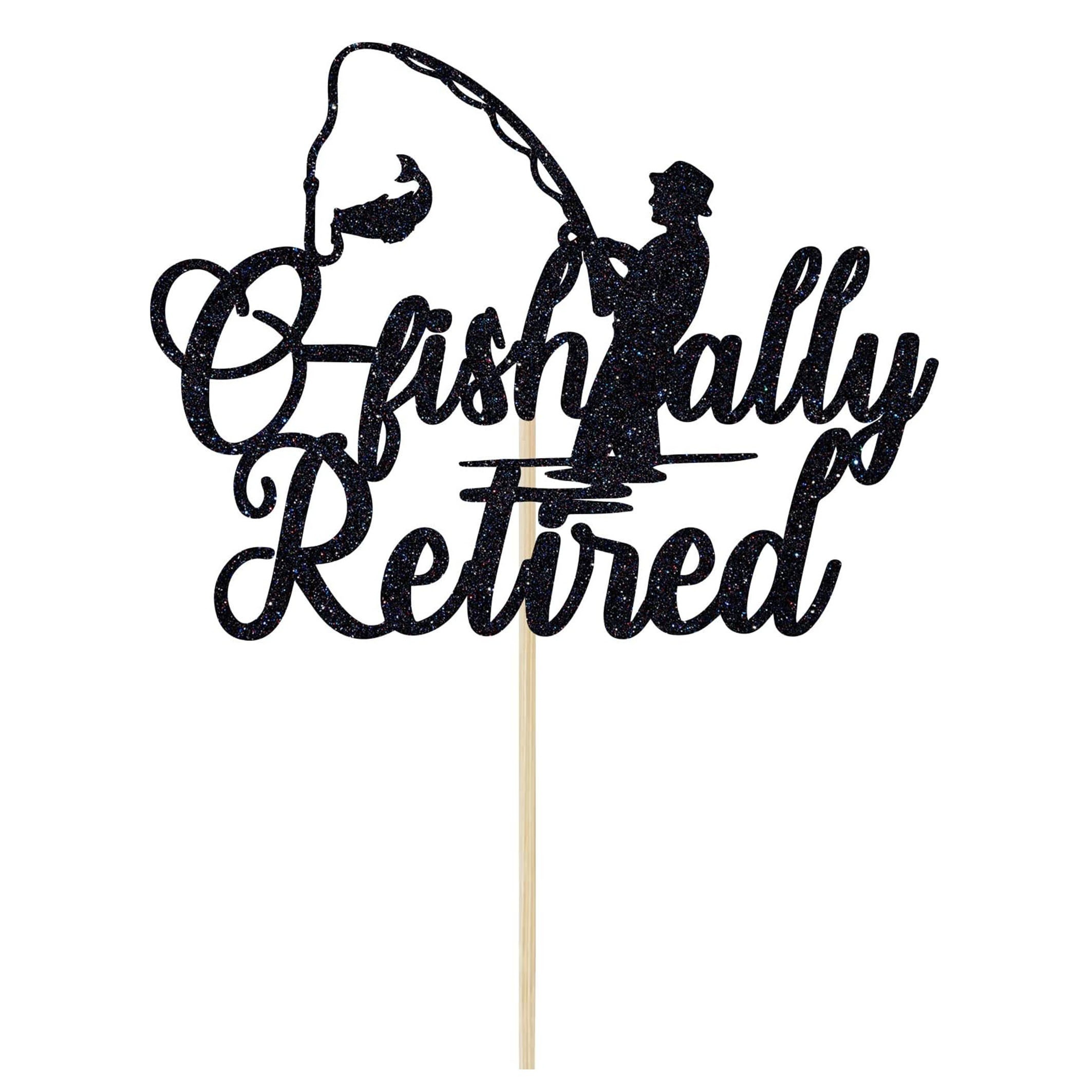 Happy Retirement Cake Topper Farewell Sign Fishing Retirement