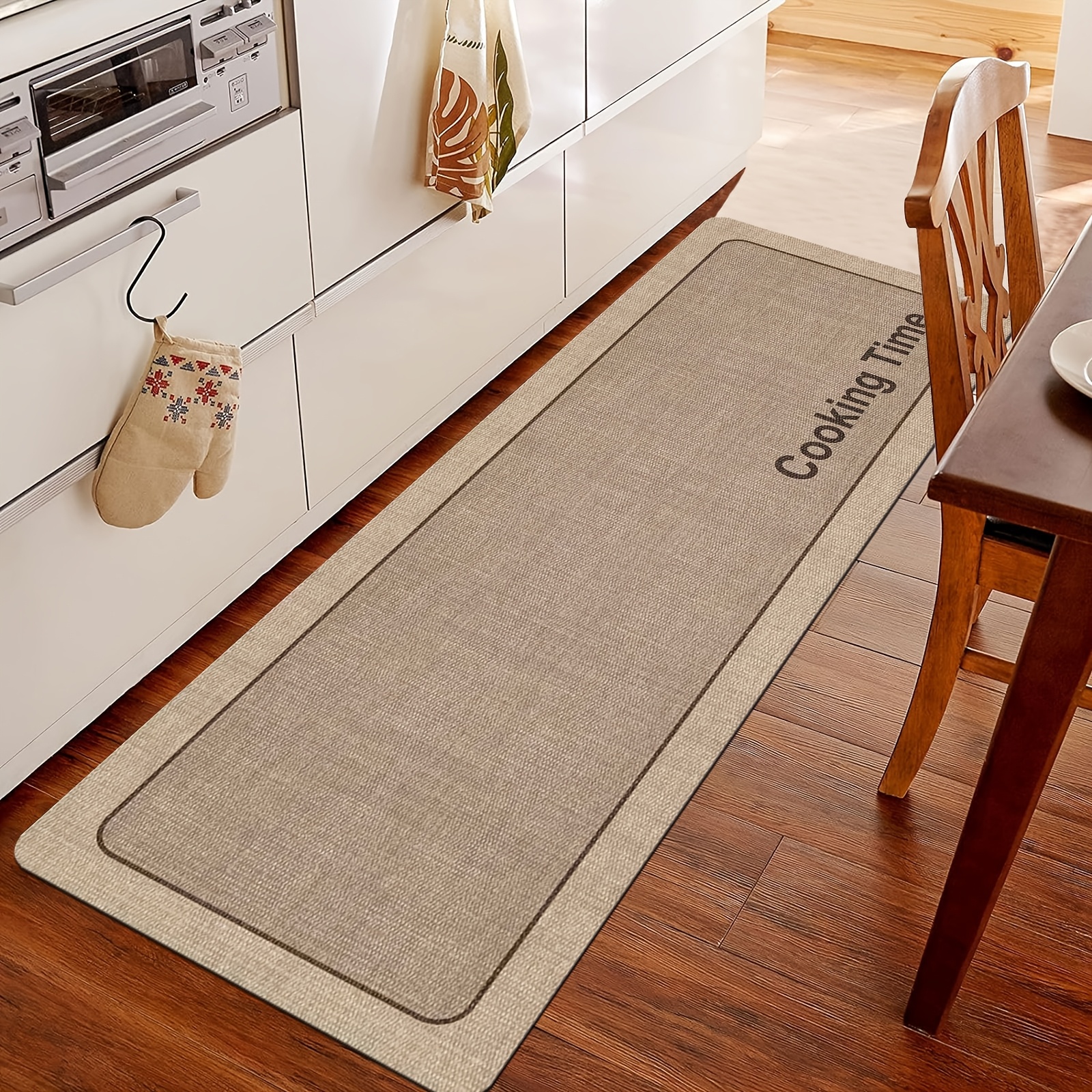TEMU 1pc Super Absorbent Diatomite Mat - Vintage Non-slip Bathroom Kitchen Mat, Quick-drying And Safe For Home, Hotel, And Renters - 100% Polyester
