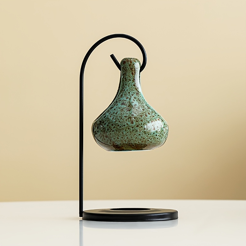 TEMU 1 Halloween Glaze Color Incense Holder, Essential Oil Furnace, Furnace, Green/white Inkjet Hanging Furnace, Iron Hanging Incense Holder Rack,