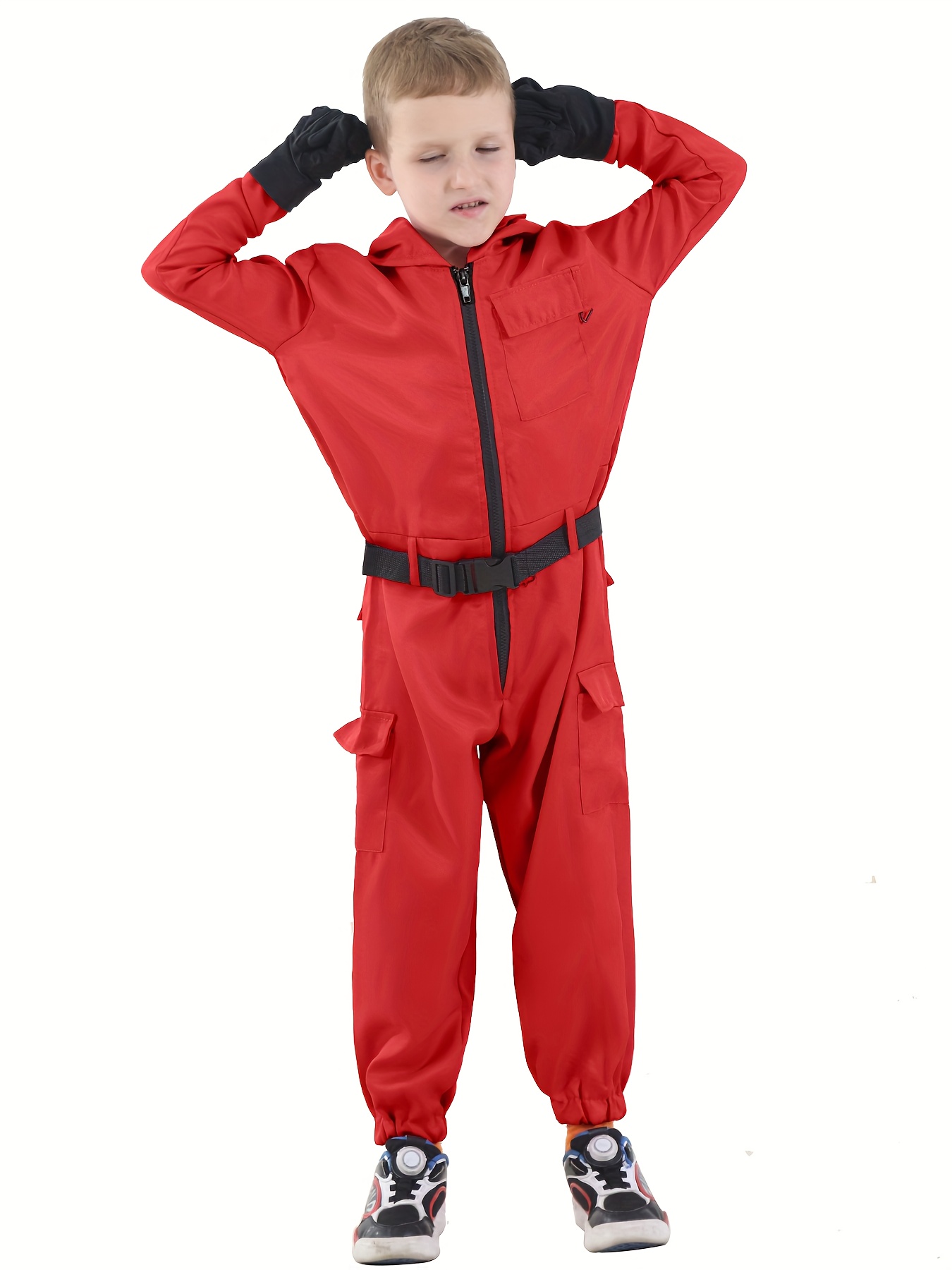 Halloween Dämonen-Kostüm Für Kinder – Overall Mit Flügeln, In Rot/Schwarz, Perfekt Für Partys & Grusel-Events