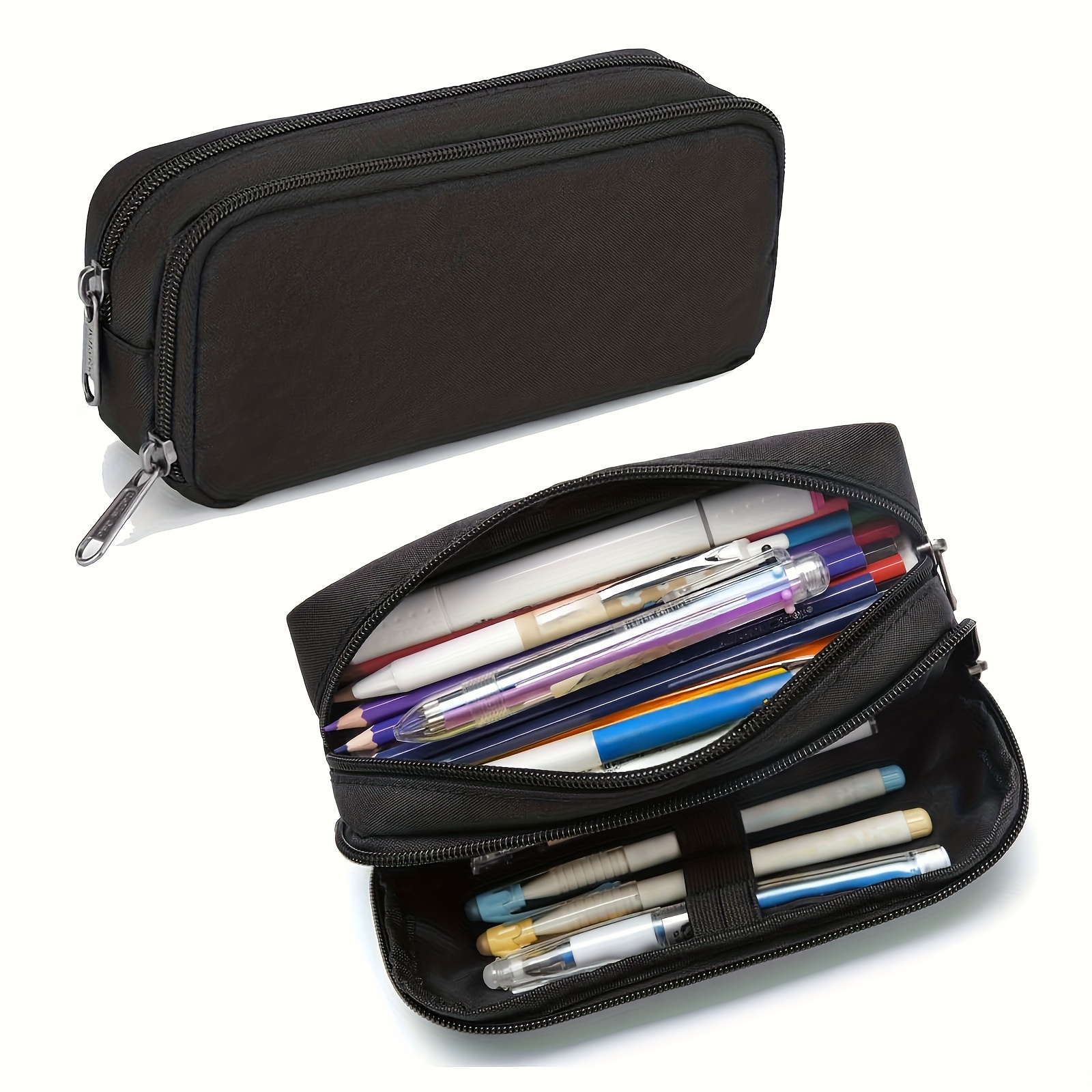 TEMU 1 trousse à crayons, pochette à crayons grande , sac à stylos esthétique, organisateur de fournitures de bureau, sac à crayons simple et durable