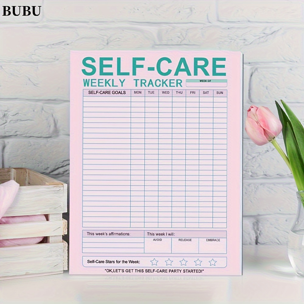 

Bubu Self-care Planner Notepad - Weekly Self-care Goals Prioritize Your Health And Happiness With Achieve Balance And Well-being, 52sheets