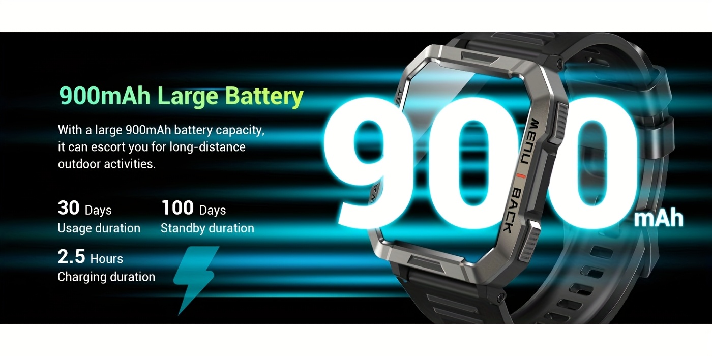 Montre intelligente pour homme avec suivi de la qualité du sommeil nocturne, batterie 900mAh, appels sans fil, chronomètre et minuterie, torche et boussole intégrées, écran HD 2.01 pouces, suivi du cycle menstruel féminin, calculateur de dépense calorique, plus de 100 modes sportifs, suivi d'activité physique, deux s interchangeables, cadeau idéal pour la famille.