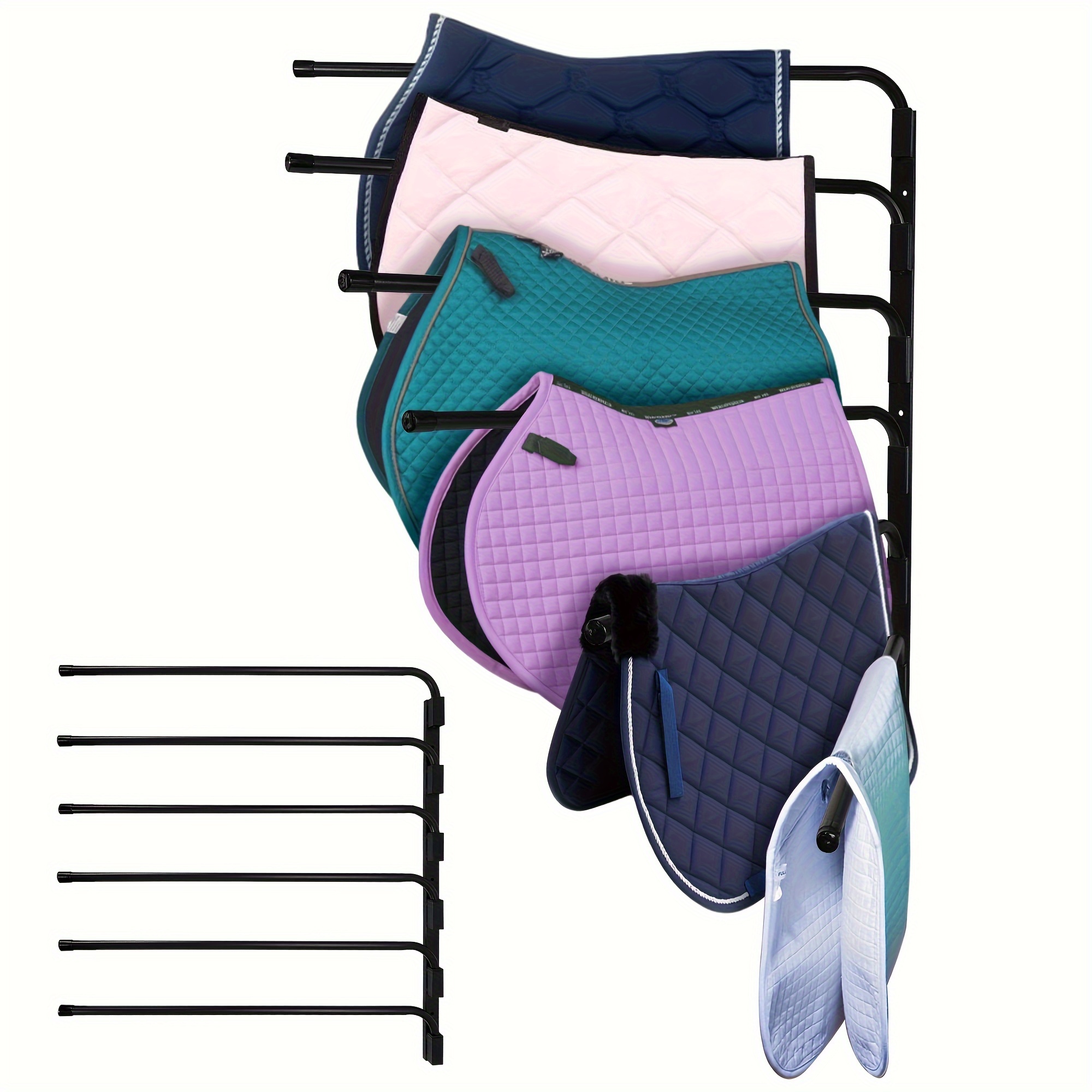 Porte-selles Cheval Lot De 2 | Support Mural Sans Perçage | Fer Robuste 49x15cm | Pour Sellerie, écurie, Rangement - 13
