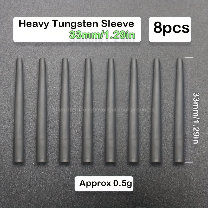 E-shop 8 Stück Schwere Wolframhülsen | 20mm/ Übergröße 8 Drehkörper für Karpfenangeln, Hair Rig Terminal Tackle, Wolframstahl, von Rigtrip