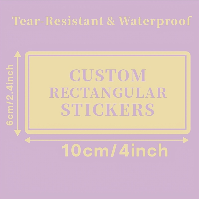 TEMU 8/48/480pcs Custom Rectangular Stickers, Supporting Personalized Text, Images And Logos 8x2/5x3/10x6/6x4/15x5/21x6/18x10/38x7 Cm Labels