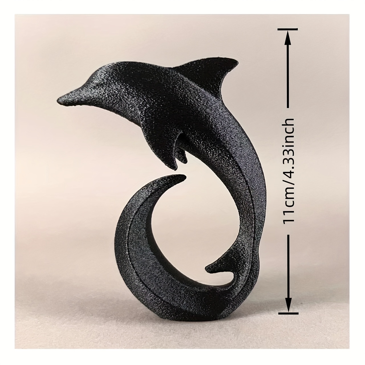 TEMU 1pc Dolphin Statue - Modern Minimalist 3d Printed Jumping Dolphin Figurine, Plastic Indoor/outdoor Decor Suitable For Shelf, Desk, Christmas,