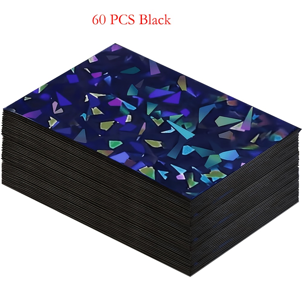 Image of 66 X 91mm Colored Glass Shard Glitter Card Sleeve, 60pcs/pack, In 1 Pack Or 4 Packs, Perfect For Standard Size Collectible Cards, Game Cards, Baseball Star Cards, Cards, And Other Cards