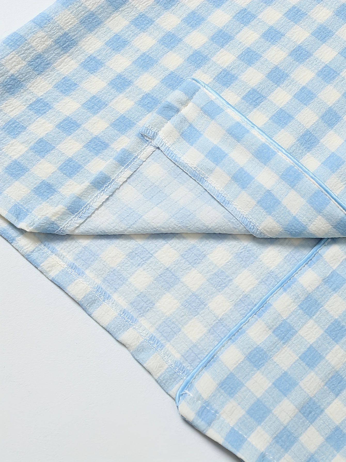 womens casual gingham pajama set short sleeve blouse with button up shorts with bow detail soft breathable fabric for spring summer relaxed fit casual wear gingham pattern short sleeve top gingham pajamas Product details 5