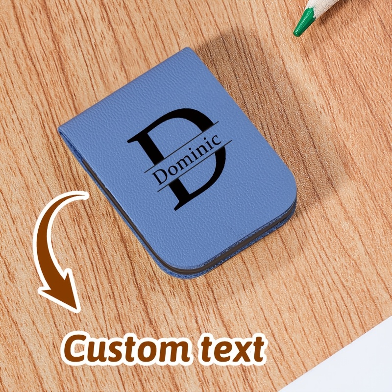 TEMU Marcapáginas Magnético Personalizado - Grabable con y Texto, Cubierta Magnética con de Cuero PU. Accesorio para Libros con Cierre