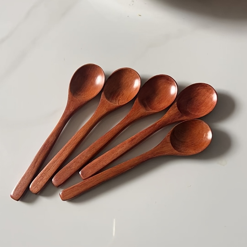 TEMU 5pcs Spoon - Japanese-style Polished Multi- Stirring Utensil Suitable For Coffee, Tea, Desserts, Jam, For Home, Travel, Camping, Parties -